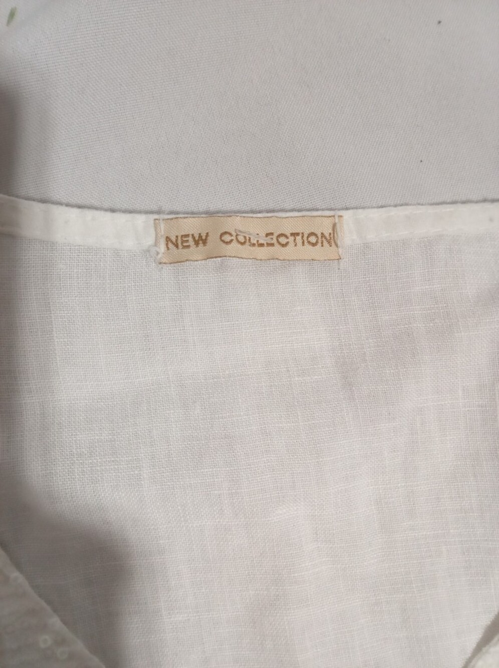 New Direction White Linen Blend Balloon Midi Dress Coastal Boho Relaxed Fit L/XL - Picture 3 of 9